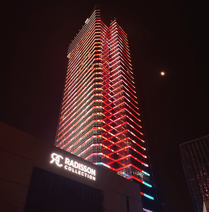 无锡丽笙精选旅馆LED网格屏项目
